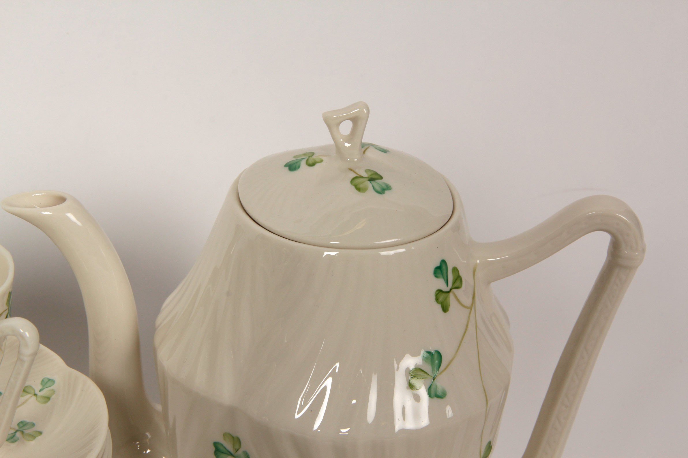 Collection of Belleek Shamrock Tableware