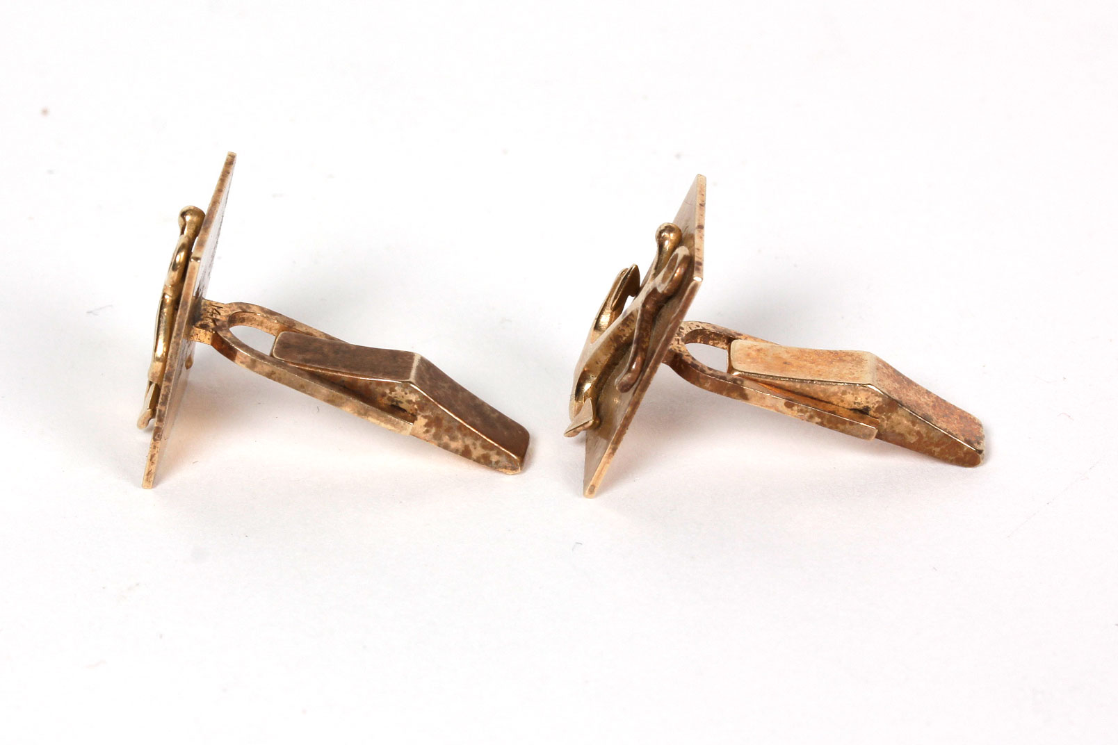 14K Yellow Gold Anchor Cuff Links