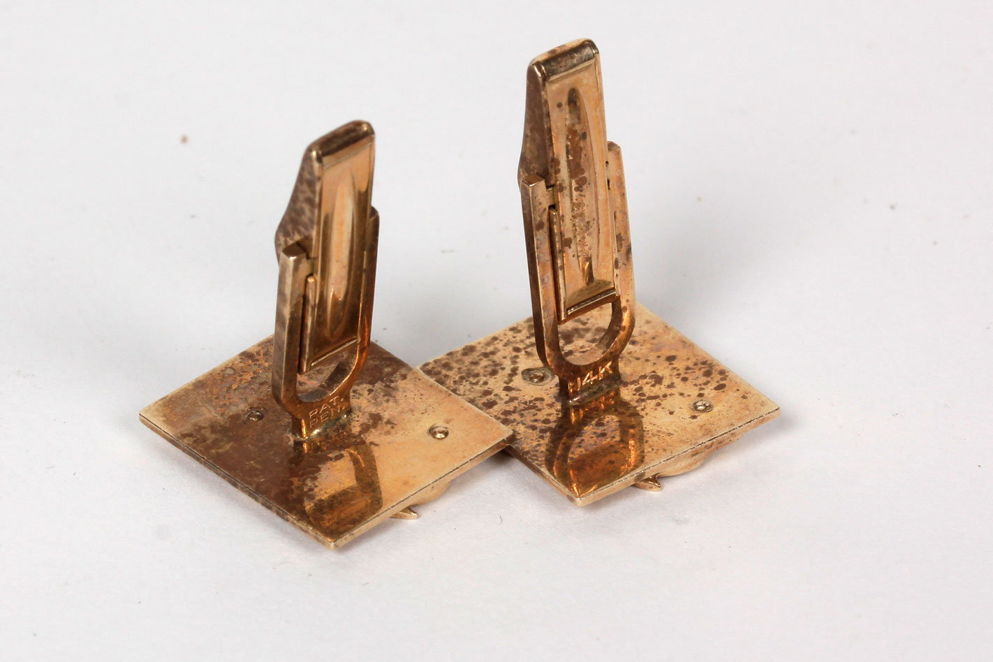 14K Yellow Gold Anchor Cuff Links