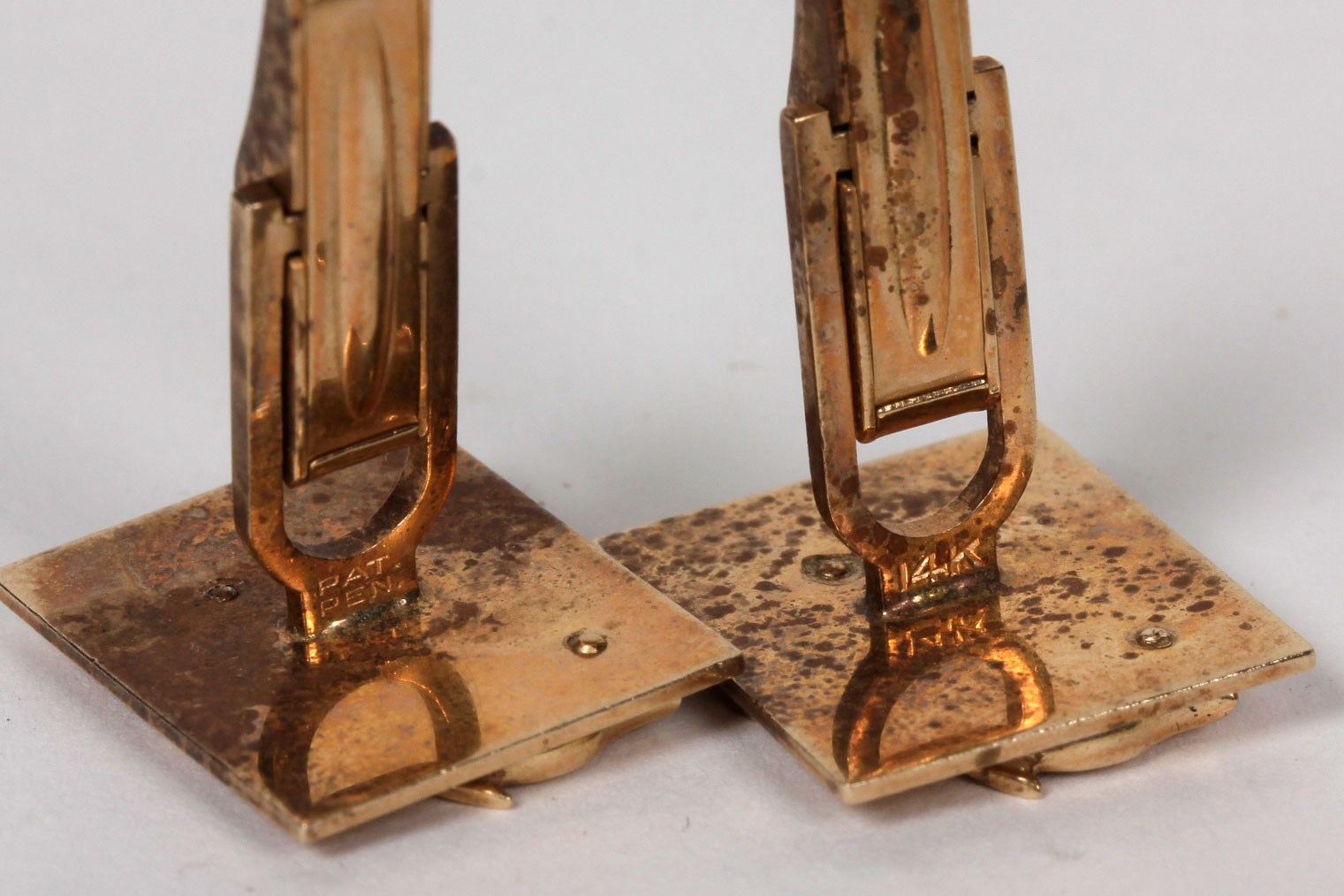 14K Yellow Gold Anchor Cuff Links