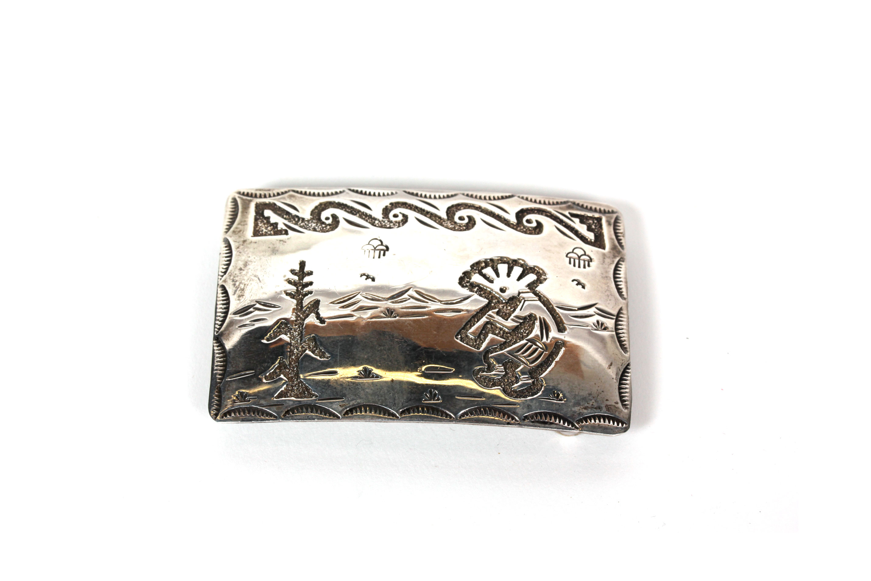 Robert Becenti Navajo Sterling Silver Belt Buckle