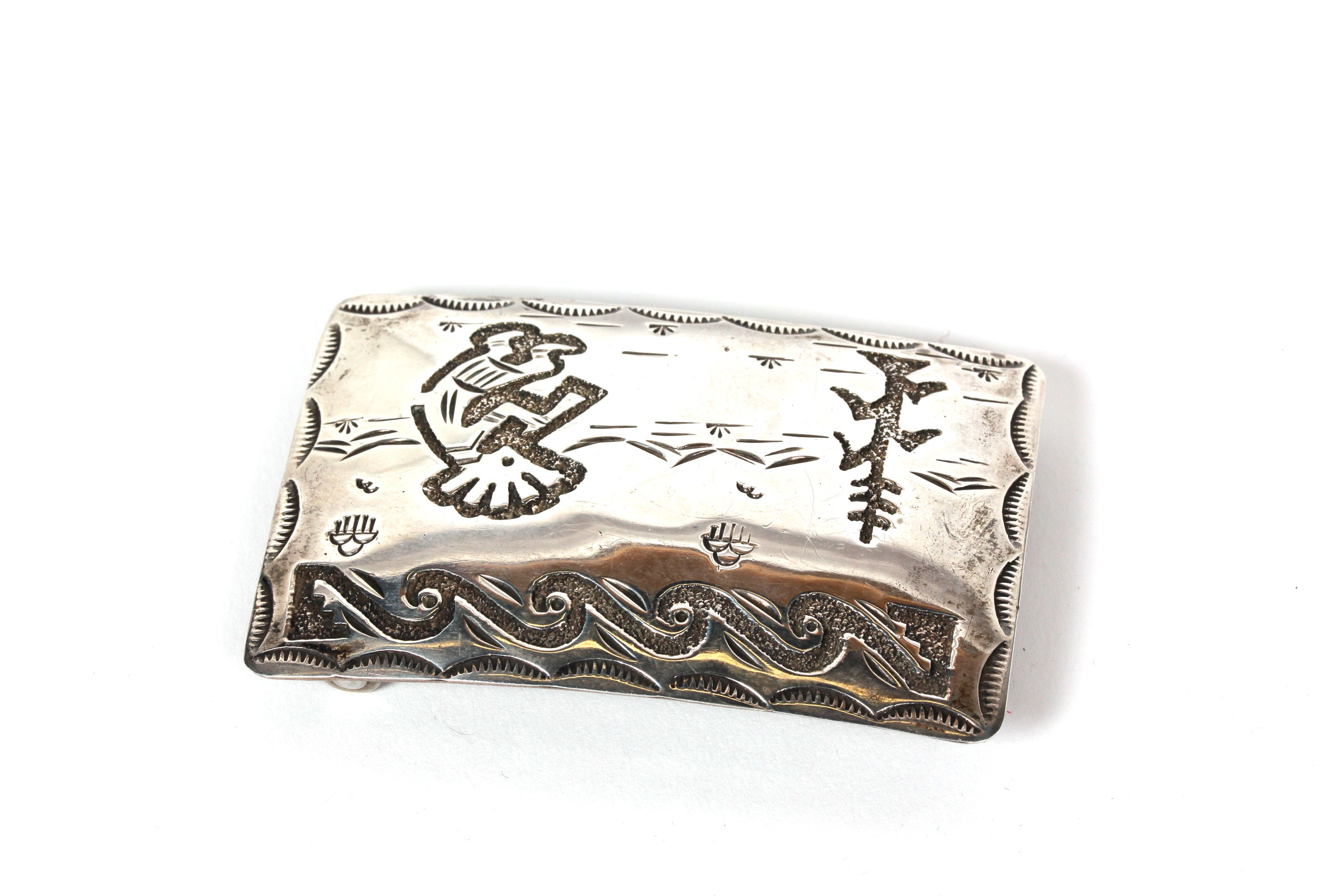 Robert Becenti Navajo Sterling Silver Belt Buckle