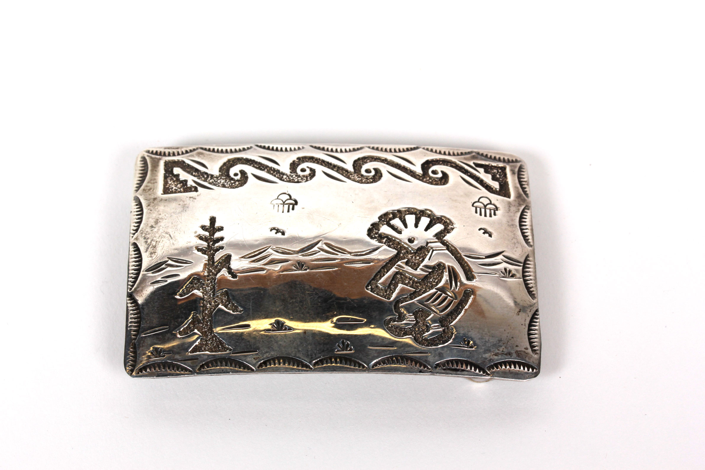 Robert Becenti Navajo Sterling Silver Belt Buckle