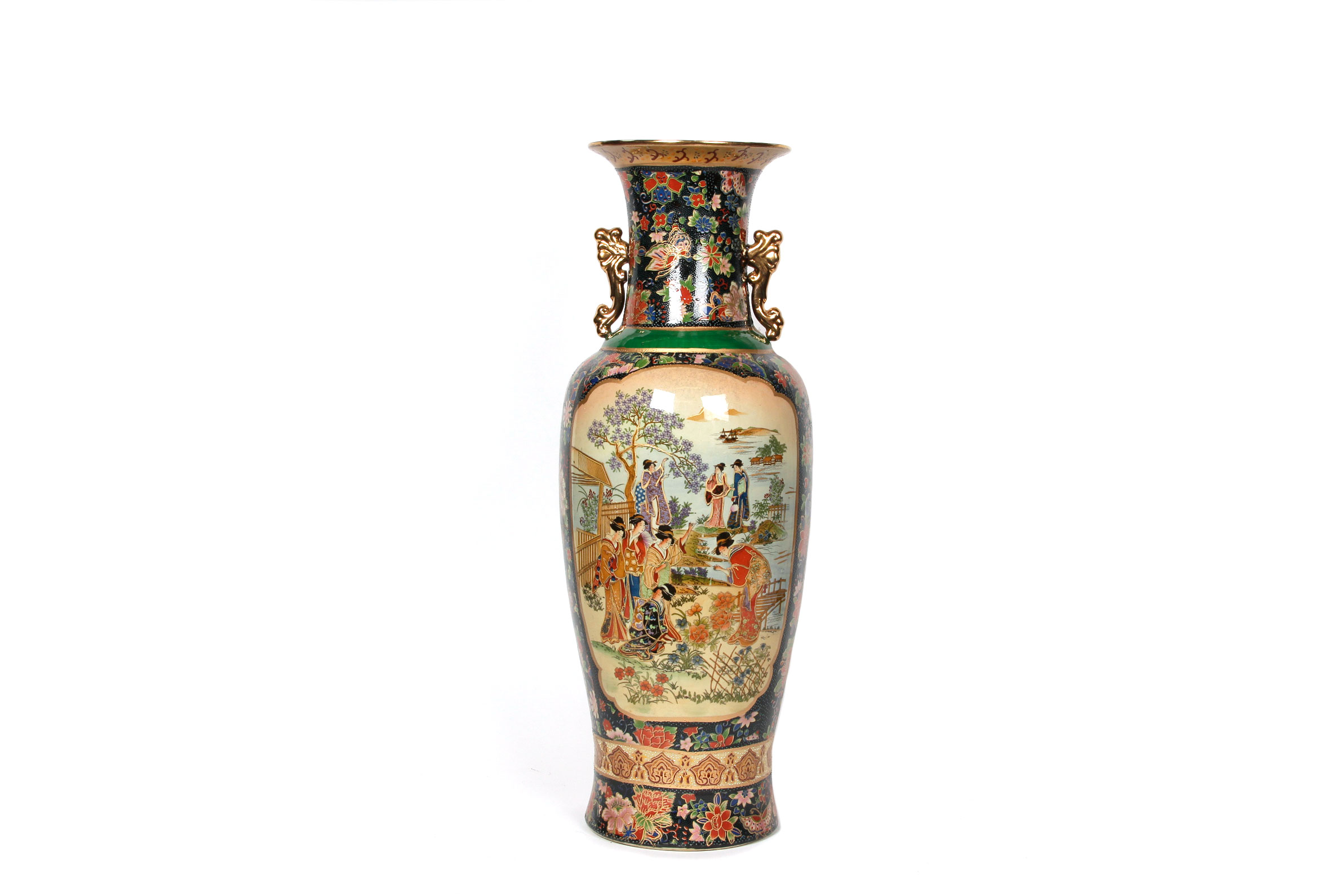 Large Chinese Satsuma Style Floor Vase