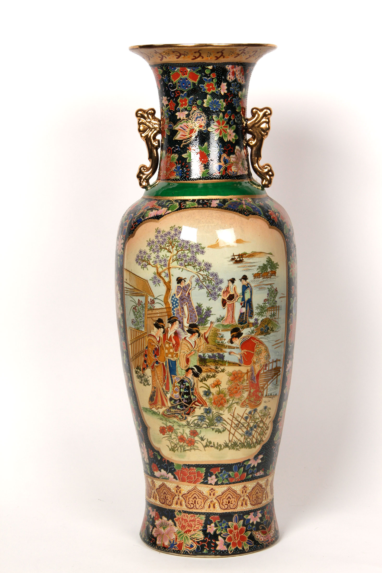 Large Chinese Satsuma Style Floor Vase