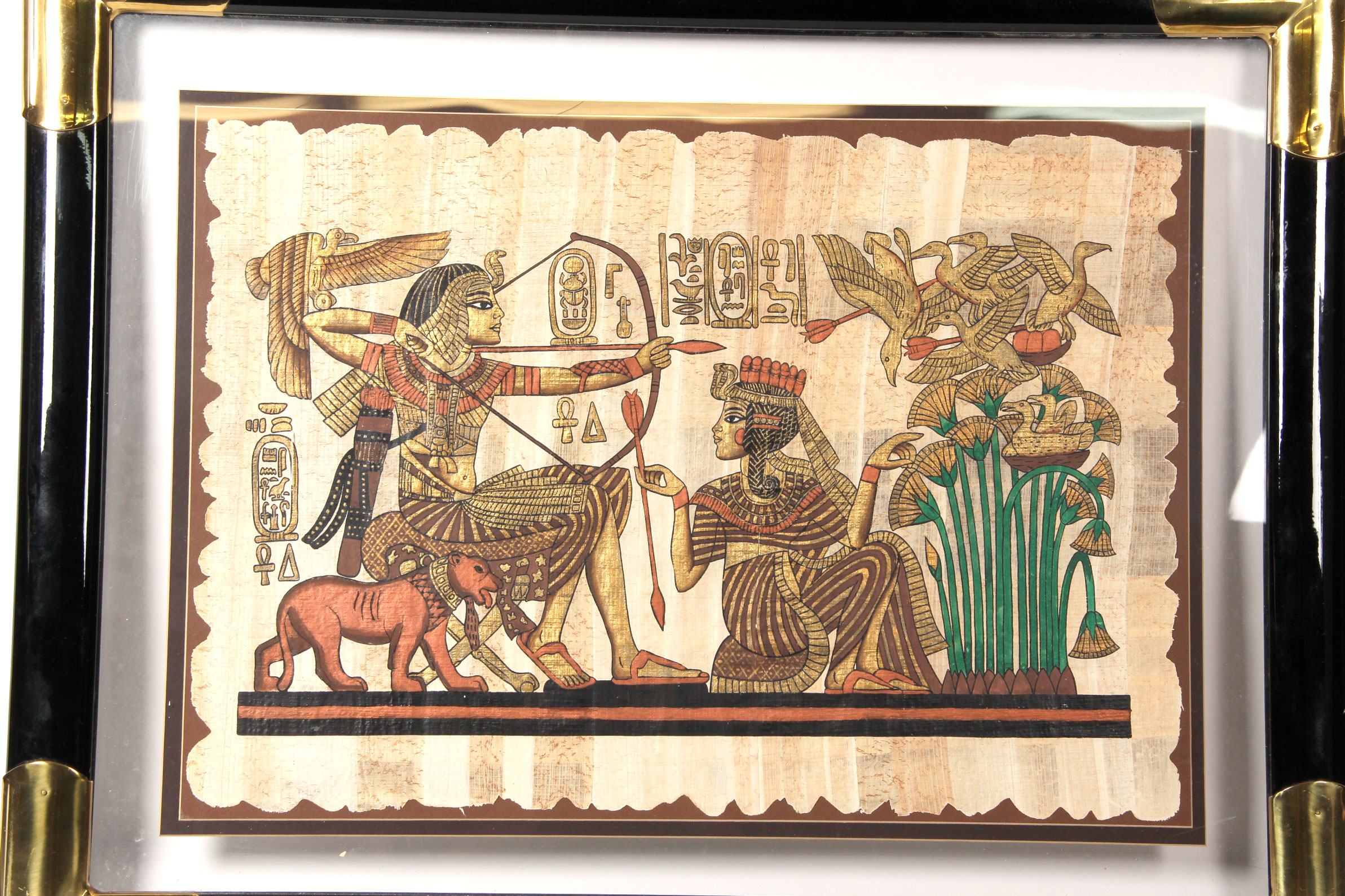 Framed Tutankhamun Papyrus by The Franklin Mint