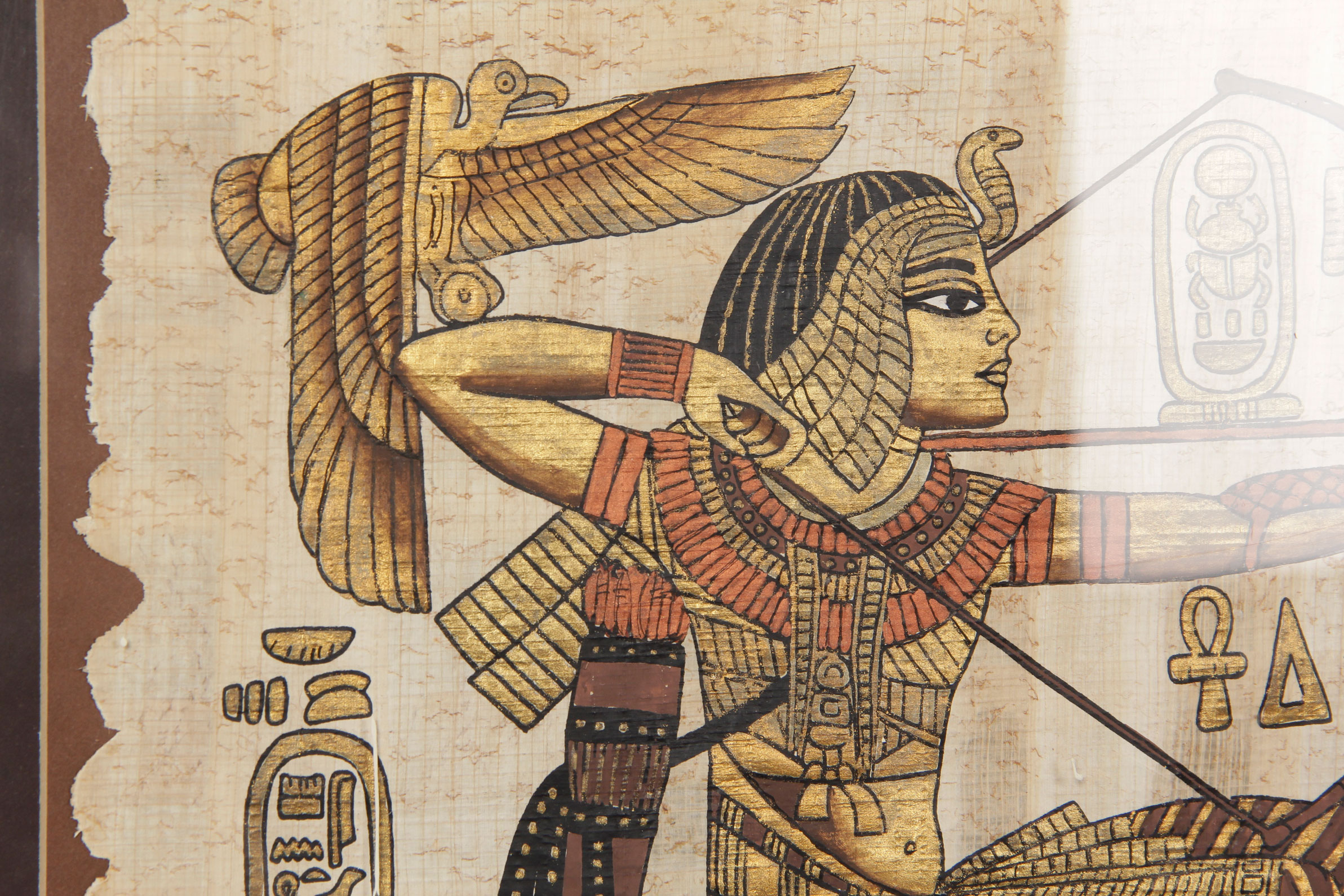 Framed Tutankhamun Papyrus by The Franklin Mint