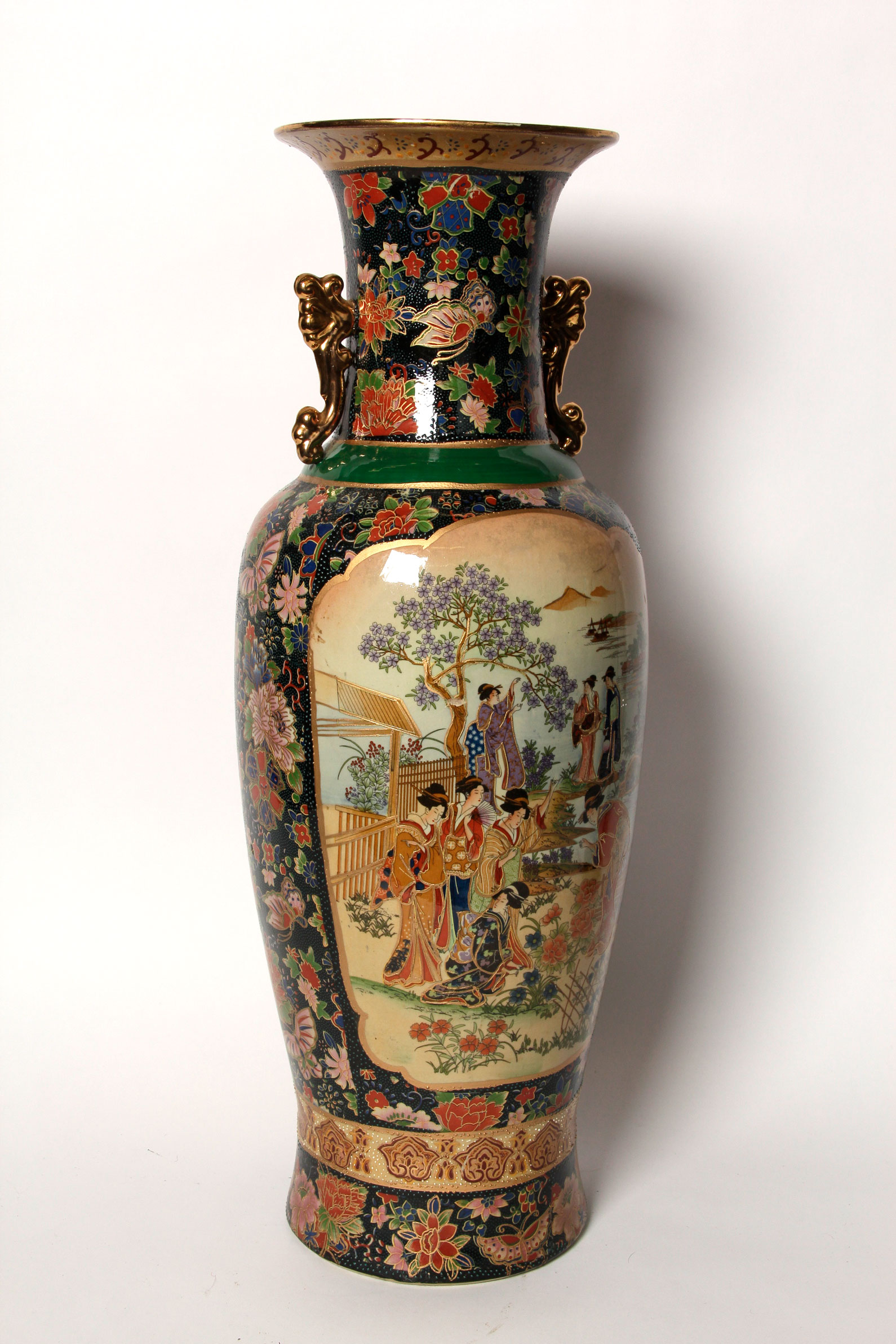 Large Chinese Satsuma Style Floor Vase