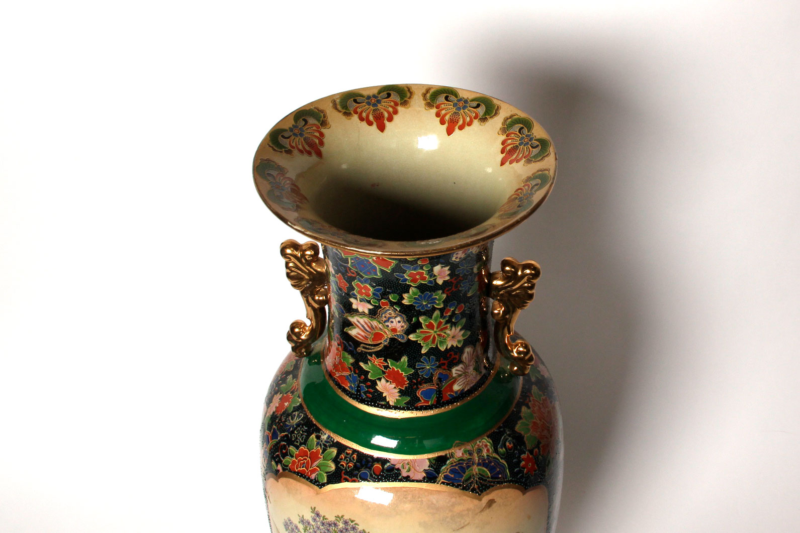 Large Chinese Satsuma Style Floor Vase
