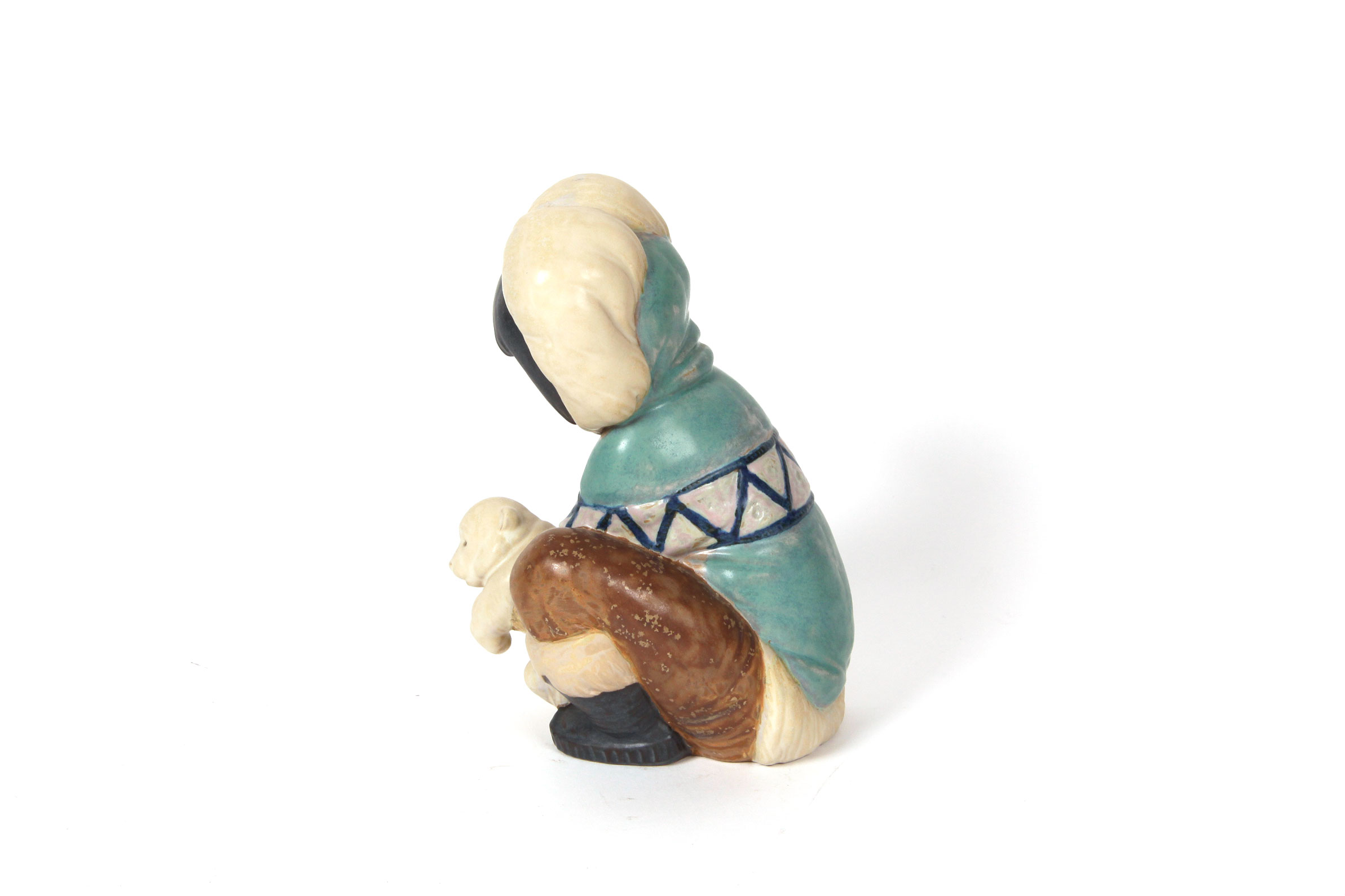 Lladró "Eskimo Girl with Polar Bear Cub" Figurine