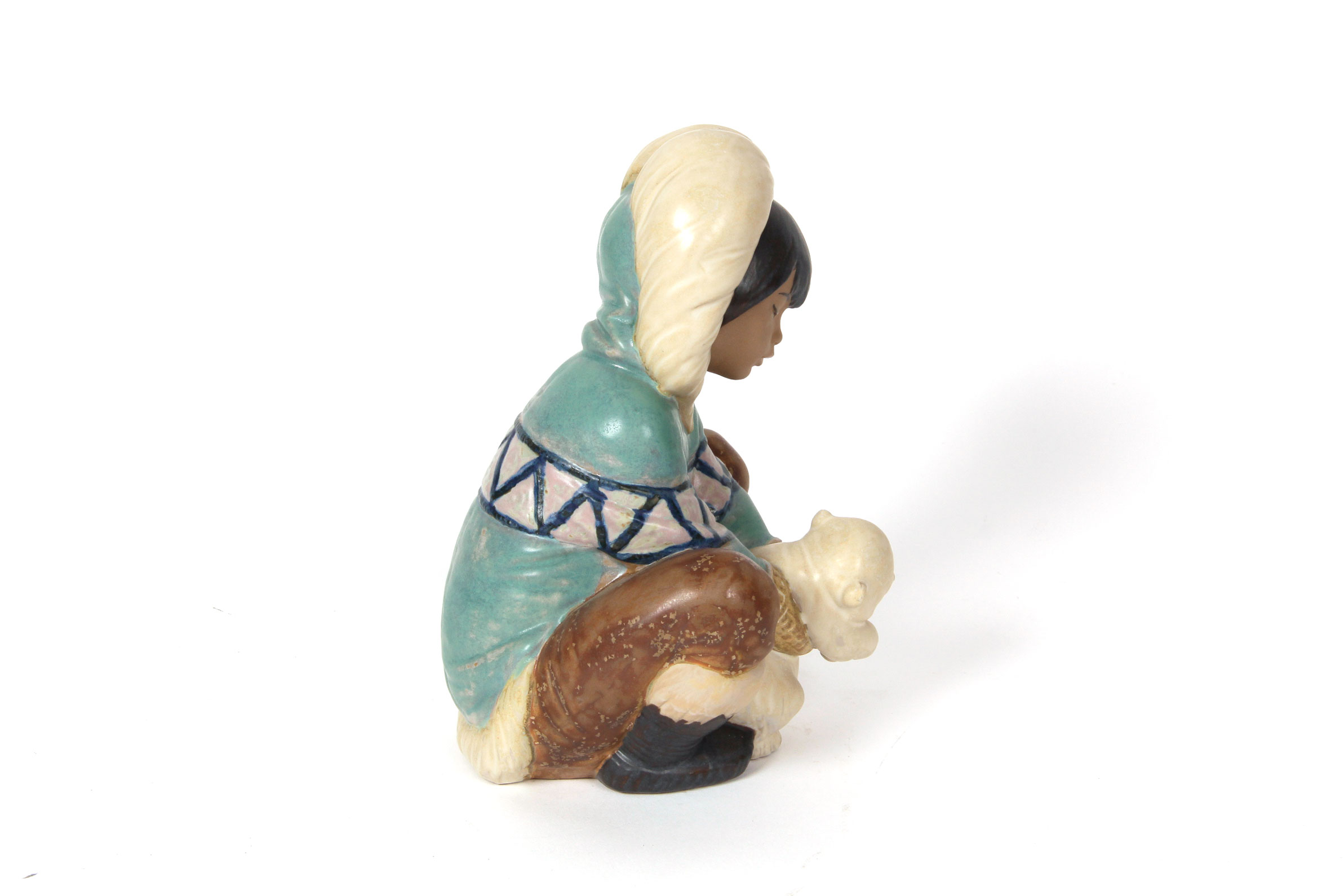 Lladró "Eskimo Girl with Polar Bear Cub" Figurine