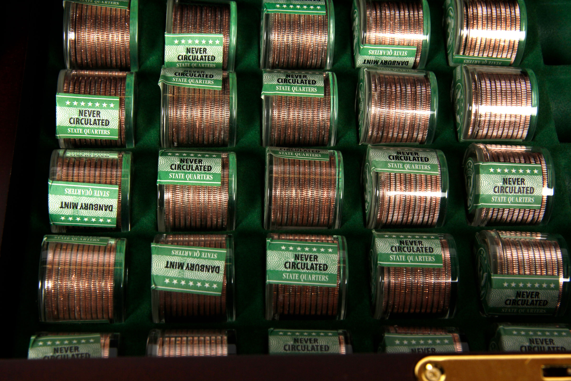 Wooden Box with National Park Quarters by The Danbury Mint