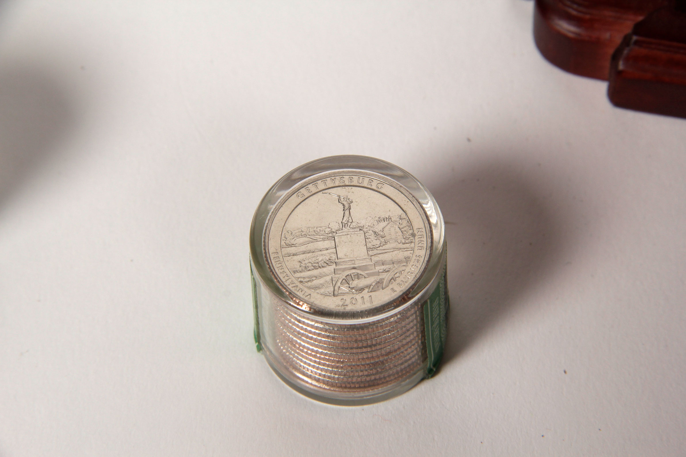 Wooden Box with National Park Quarters by The Danbury Mint