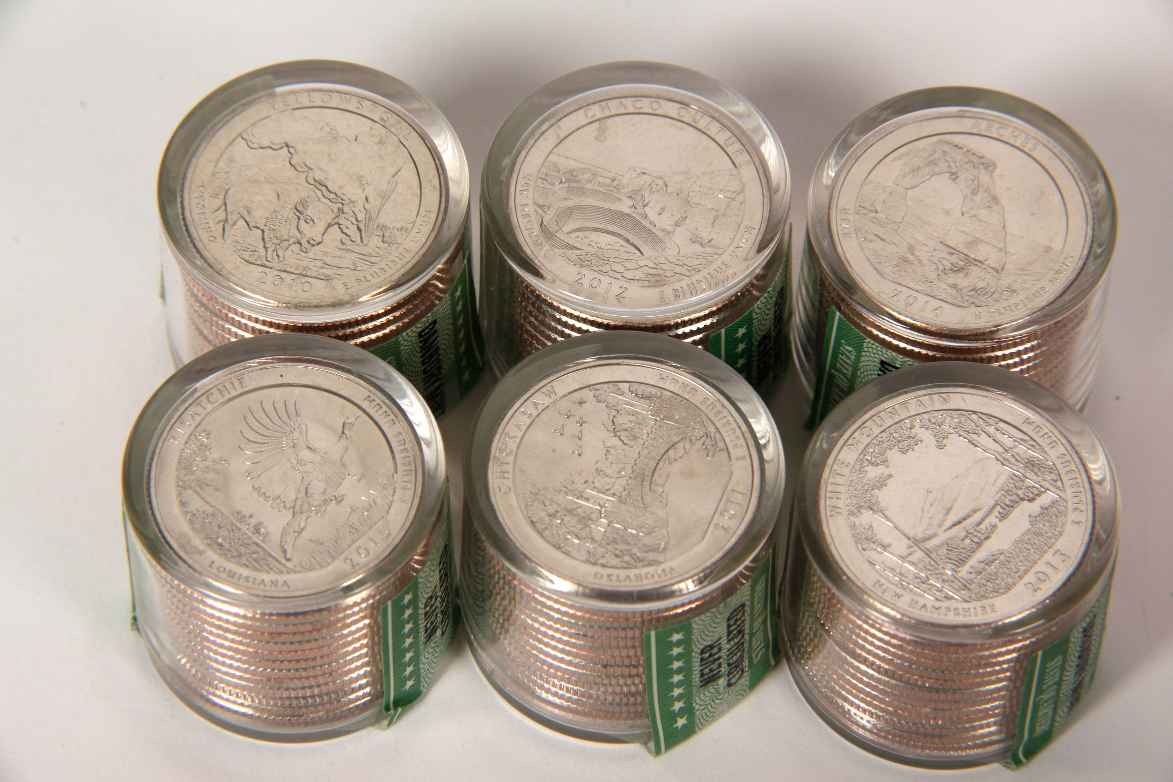 Wooden Box with National Park Quarters by The Danbury Mint