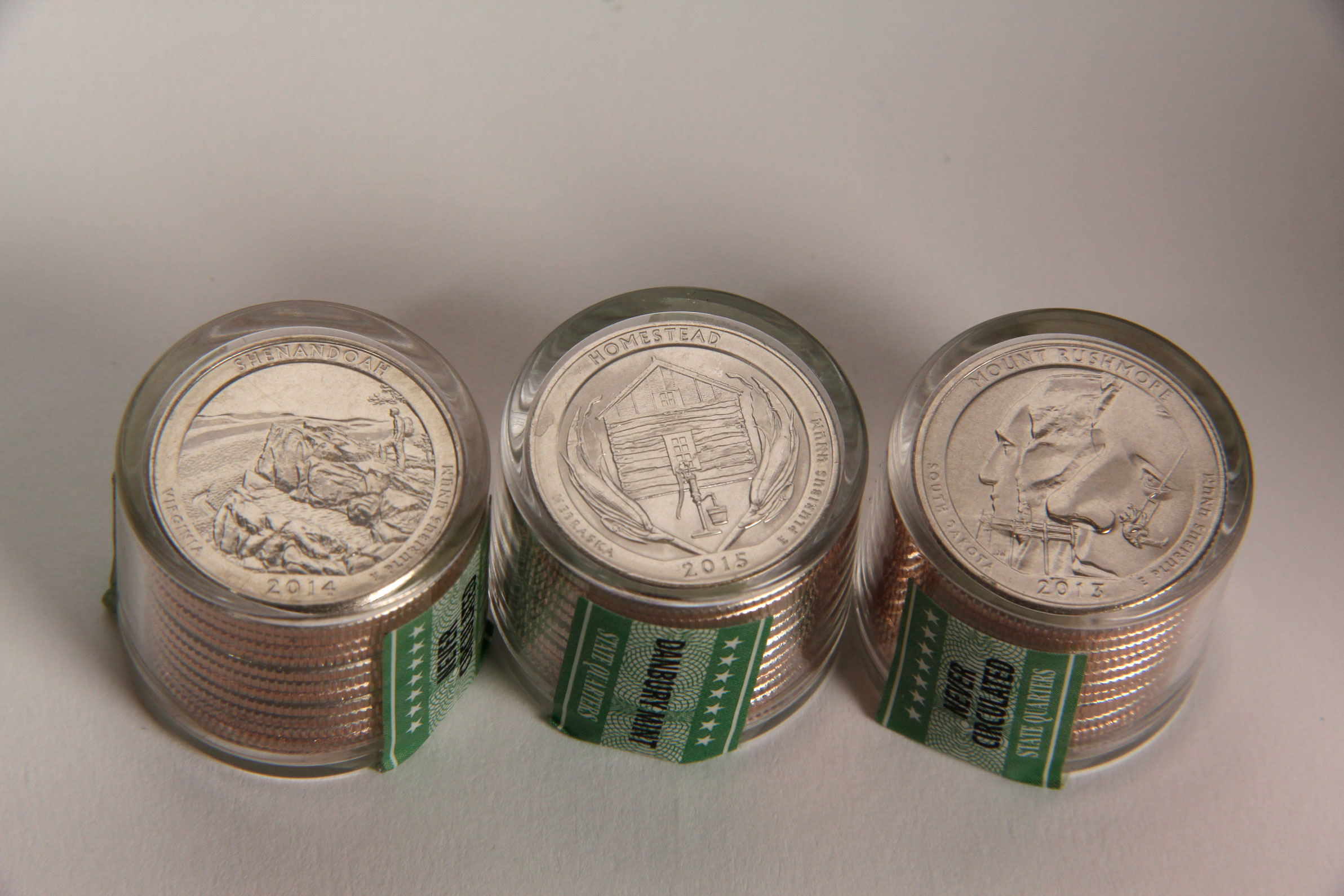 Wooden Box with National Park Quarters by The Danbury Mint