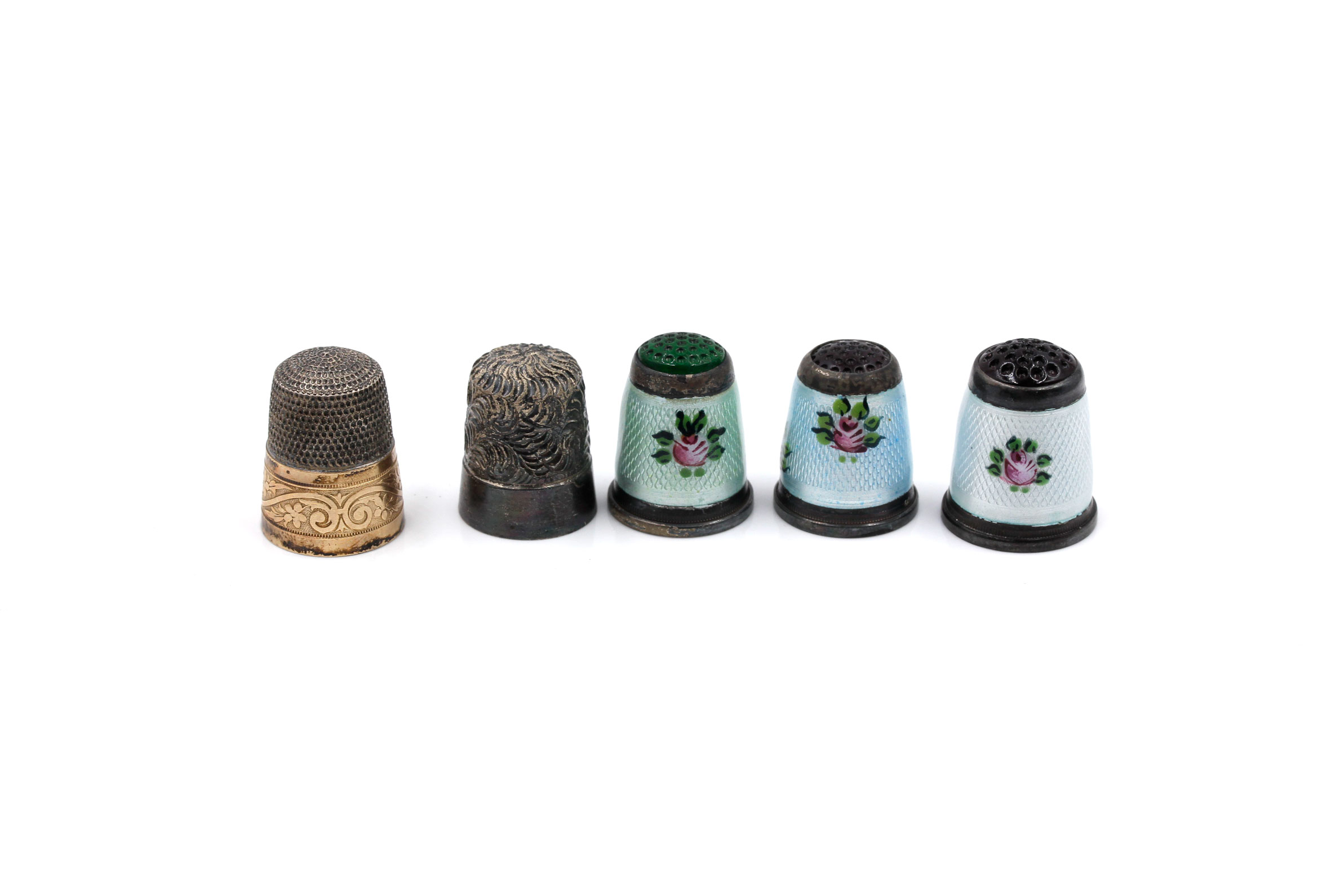Collection of Vintage Sterling Silver Thimbles