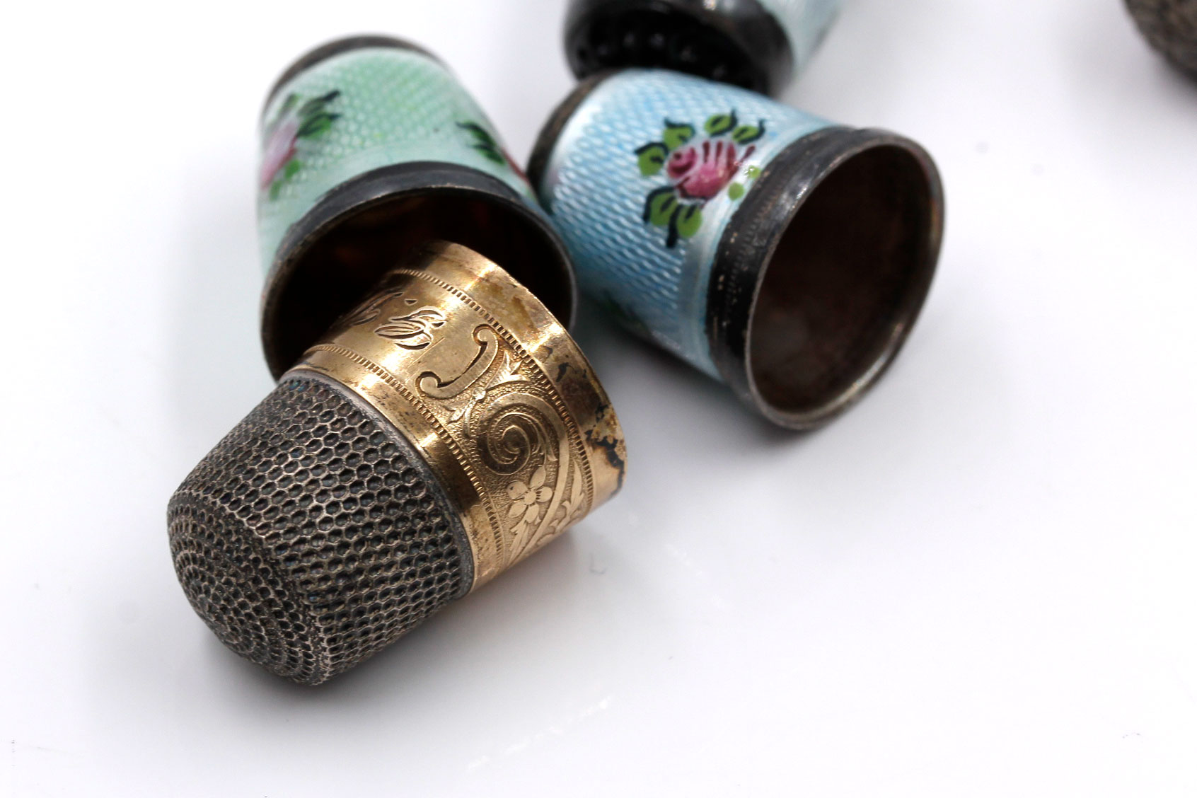 Collection of Vintage Sterling Silver Thimbles
