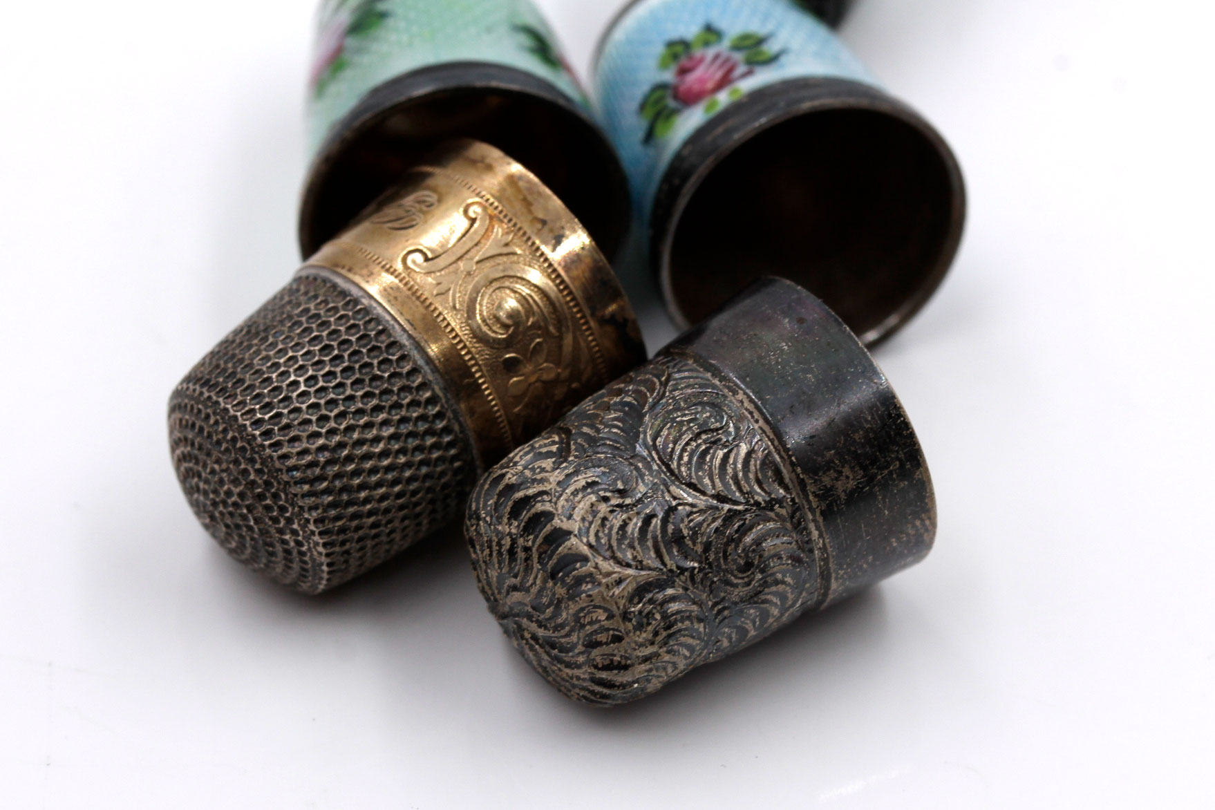 Collection of Vintage Sterling Silver Thimbles