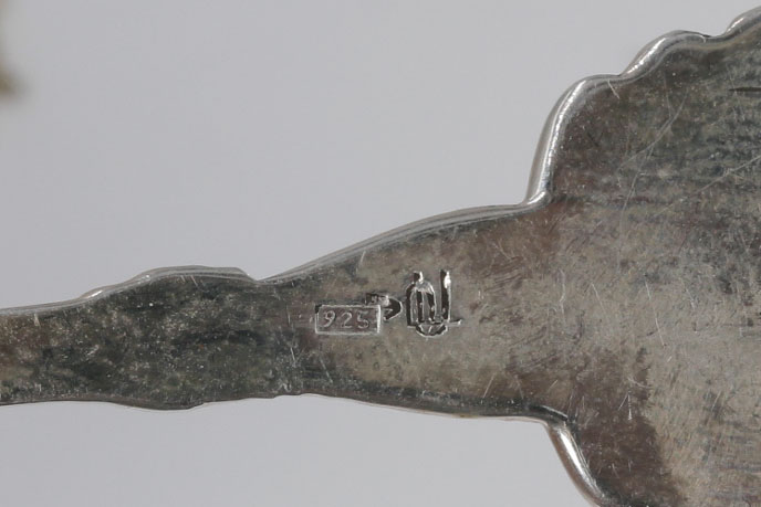 Two Sterling Silver and Enamel Collector Spoons