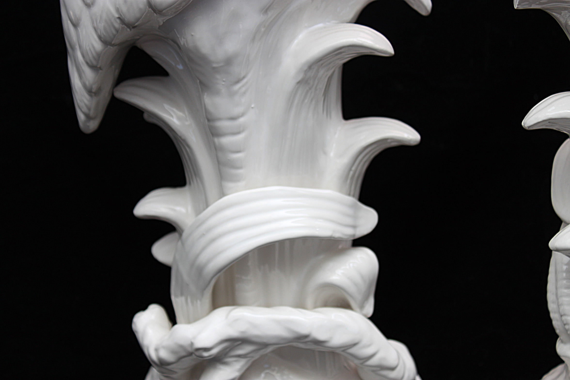 White Ceramic Heron Bird Figurines