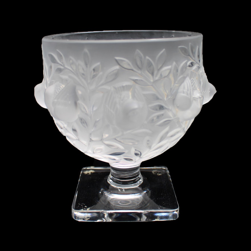 Lalique France Crystal "Elizabeth" Vase