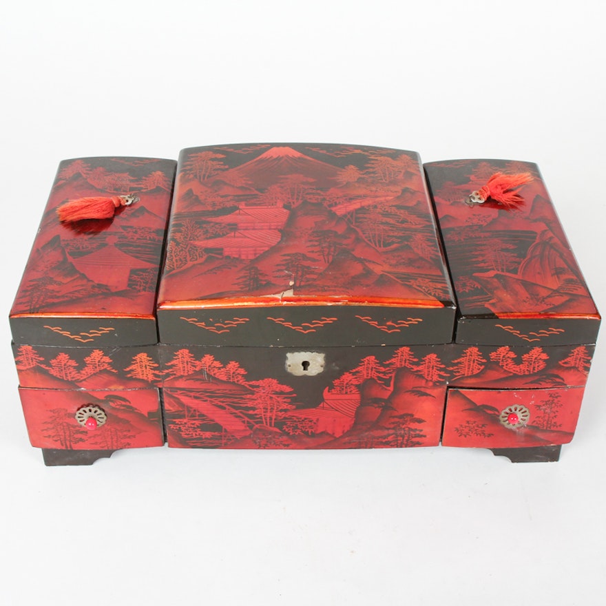 Asian Style Vintage Musical Jewelry Box