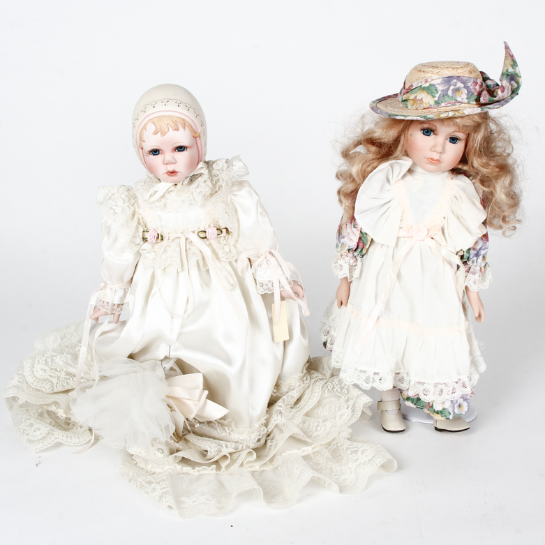 Pair of Vintage Porcelain Dolls