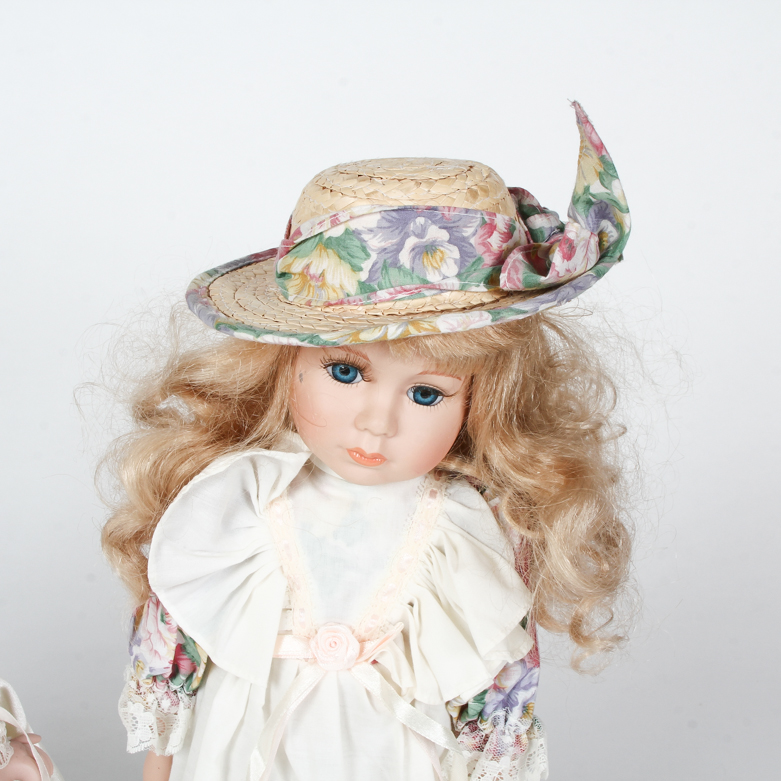 Pair of Vintage Porcelain Dolls