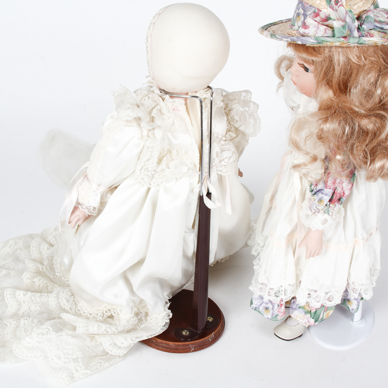 Pair of Vintage Porcelain Dolls