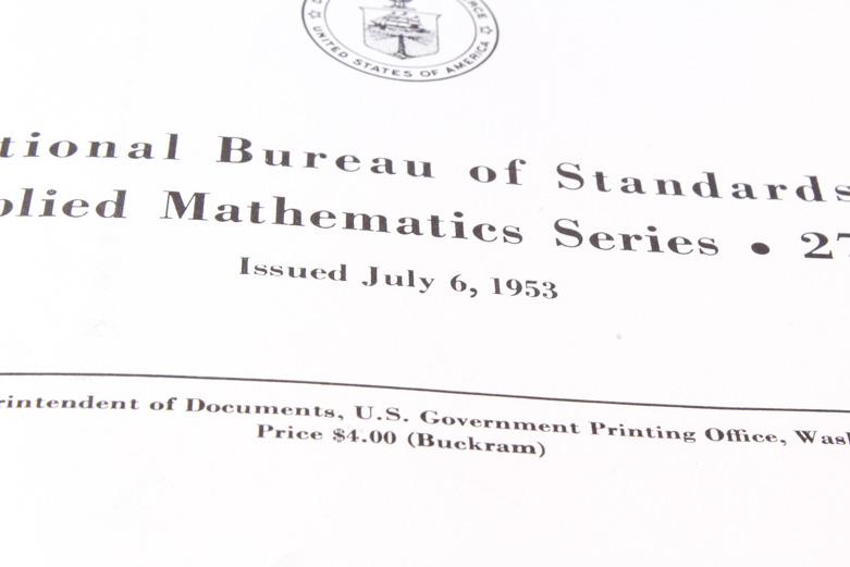 "Department of Commerce National Bureau of Standards Applied Mathematics" Series Books