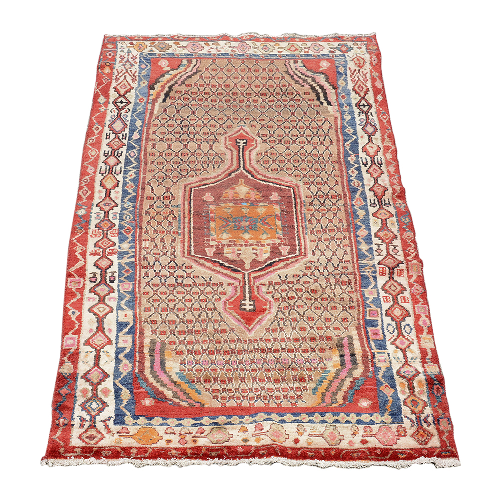 Vintage Hand-Knotted Persian Bakshaish Area Rug