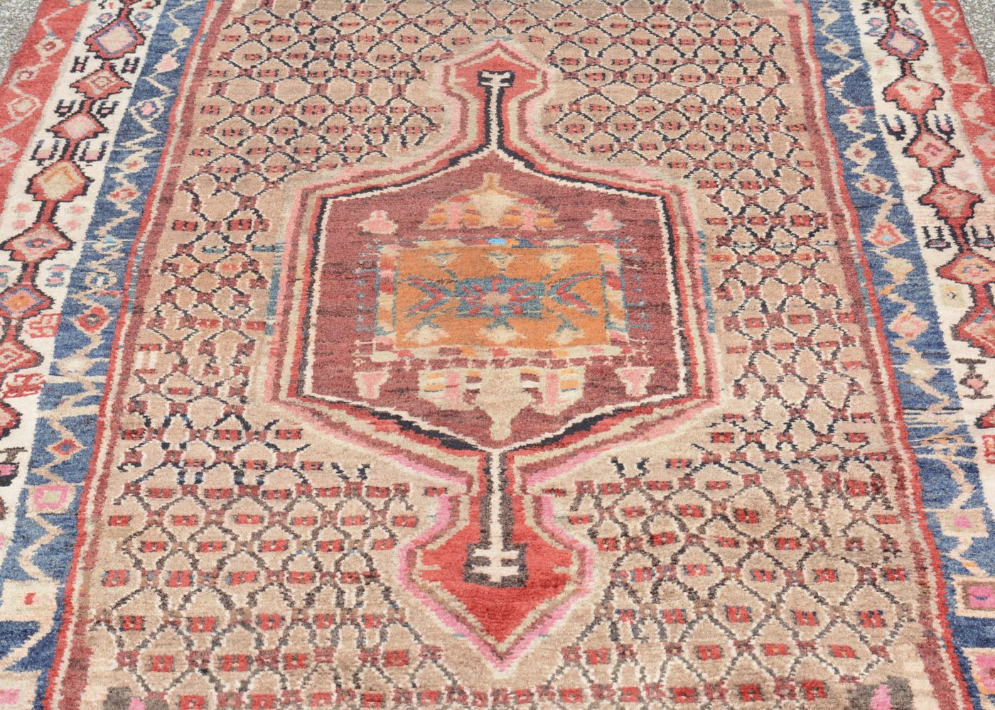 Vintage Hand-Knotted Persian Bakshaish Area Rug