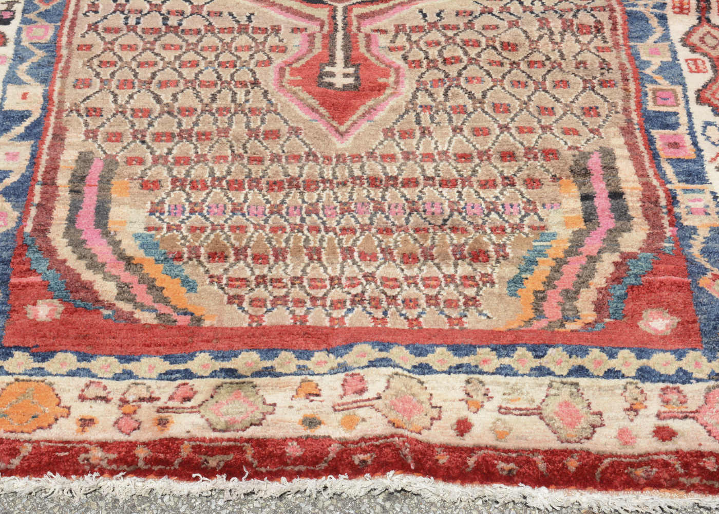 Vintage Hand-Knotted Persian Bakshaish Area Rug
