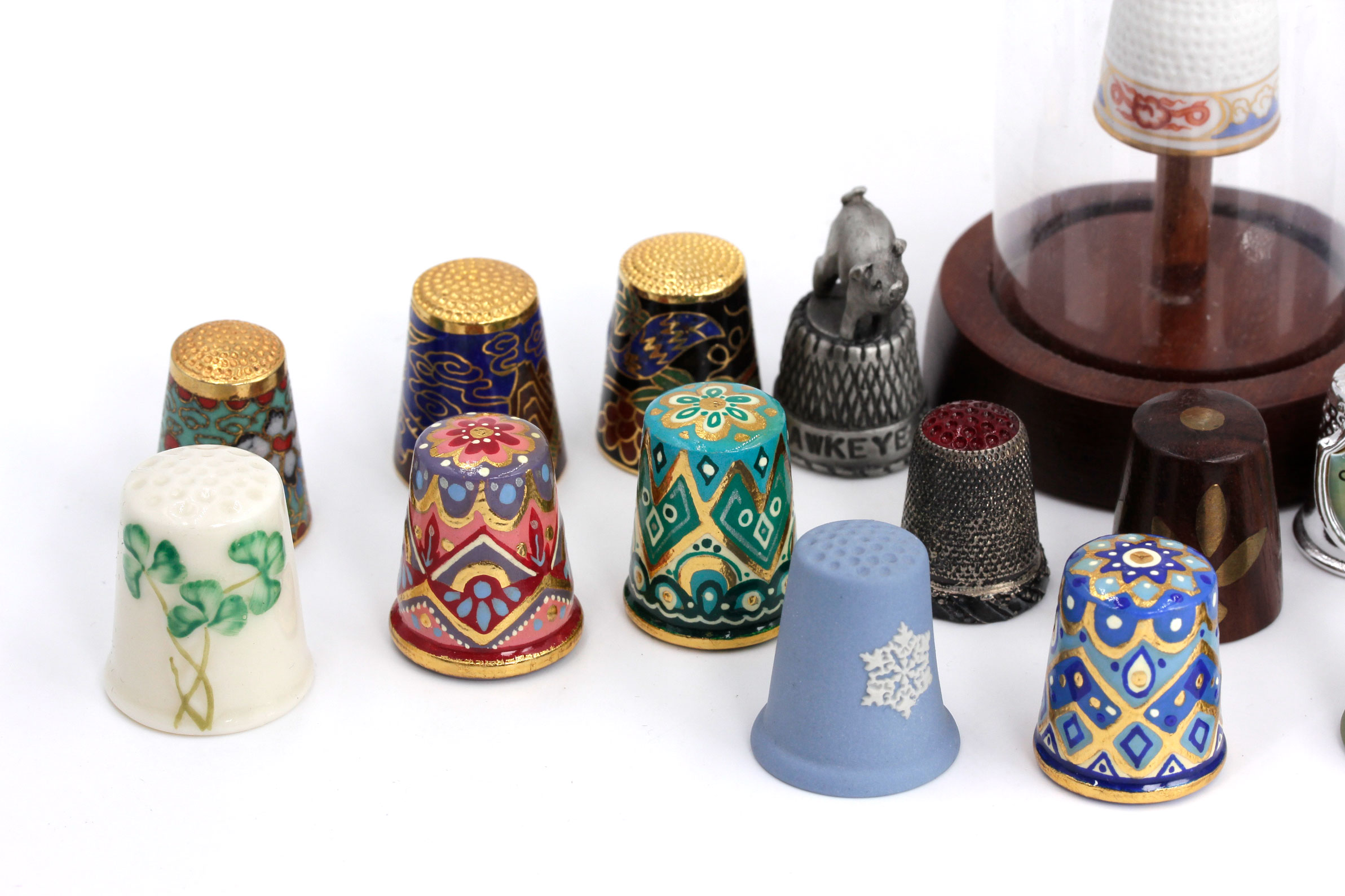 Collection of Vintage Thimbles Wedgwood, Belleek, and Limoges