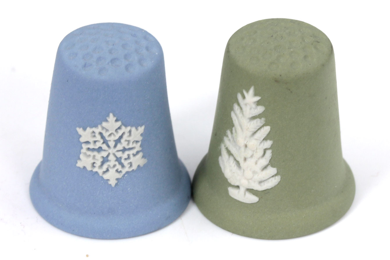 Collection of Vintage Thimbles Wedgwood, Belleek, and Limoges