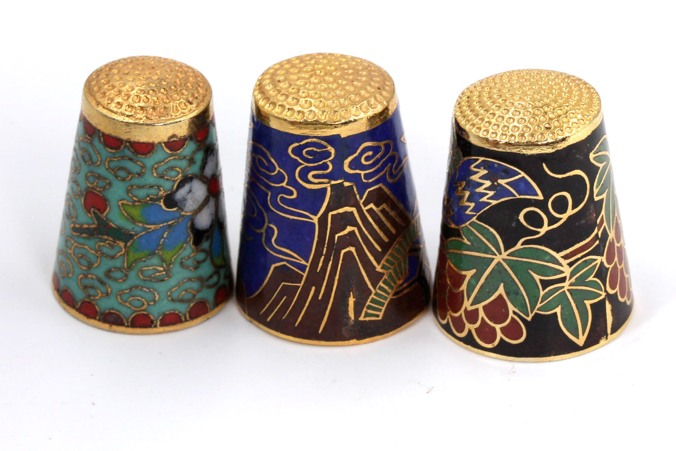 Collection of Vintage Thimbles Wedgwood, Belleek, and Limoges