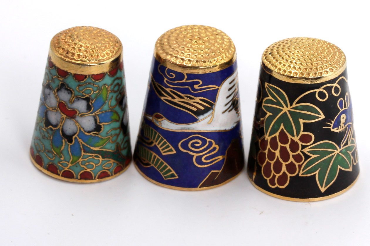 Collection of Vintage Thimbles Wedgwood, Belleek, and Limoges