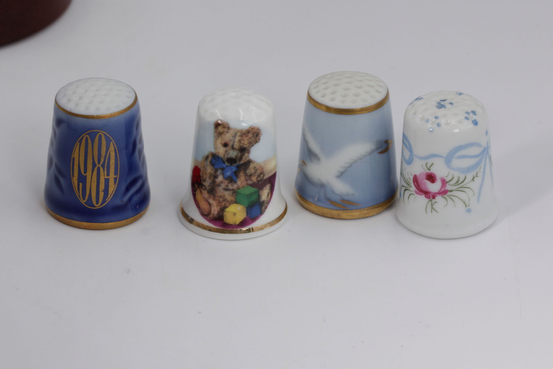 Collection of Vintage Thimbles Wedgwood, Belleek, and Limoges