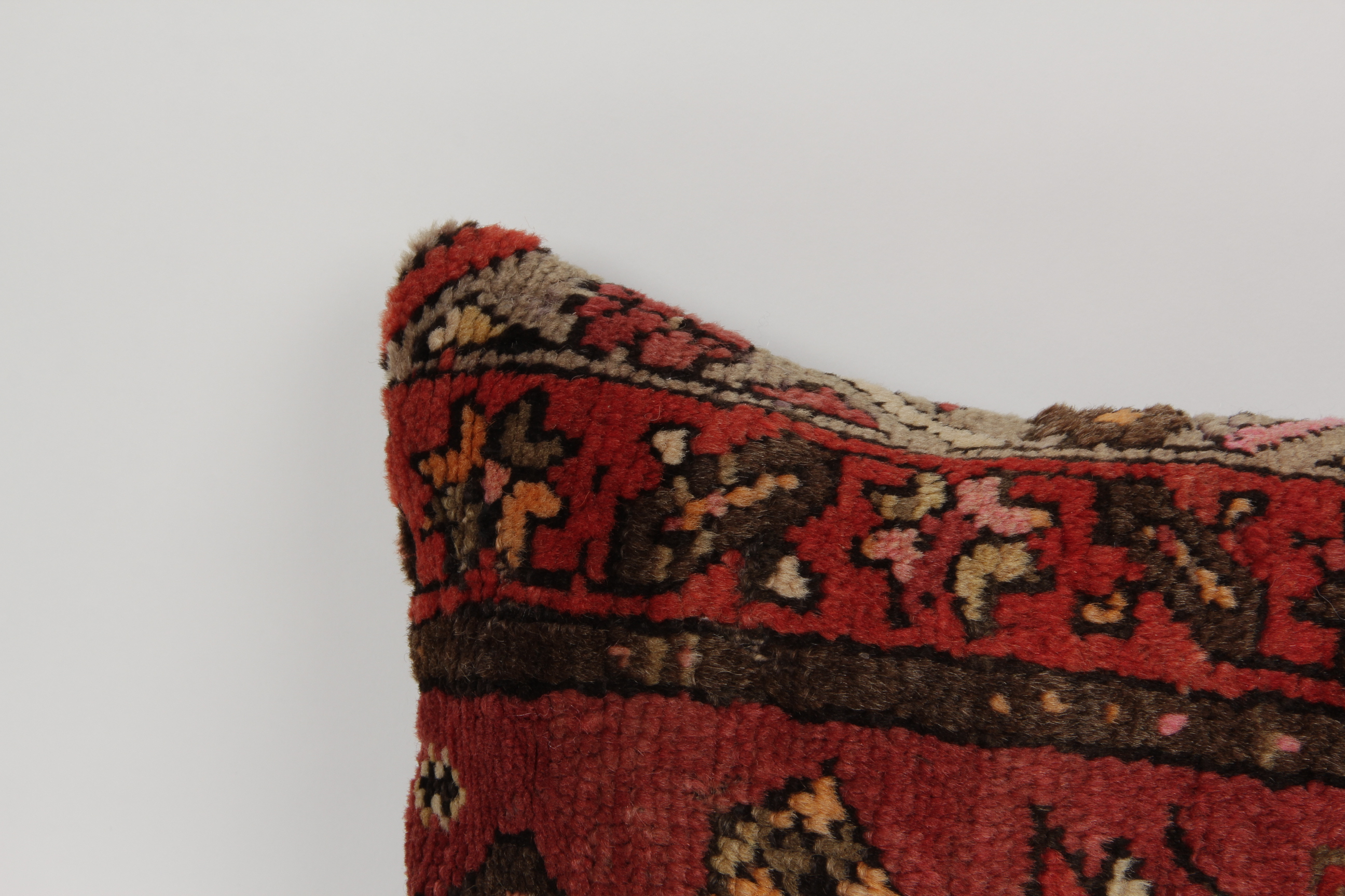 Hand-Knotted Lesghi Carpet Throw Pillow