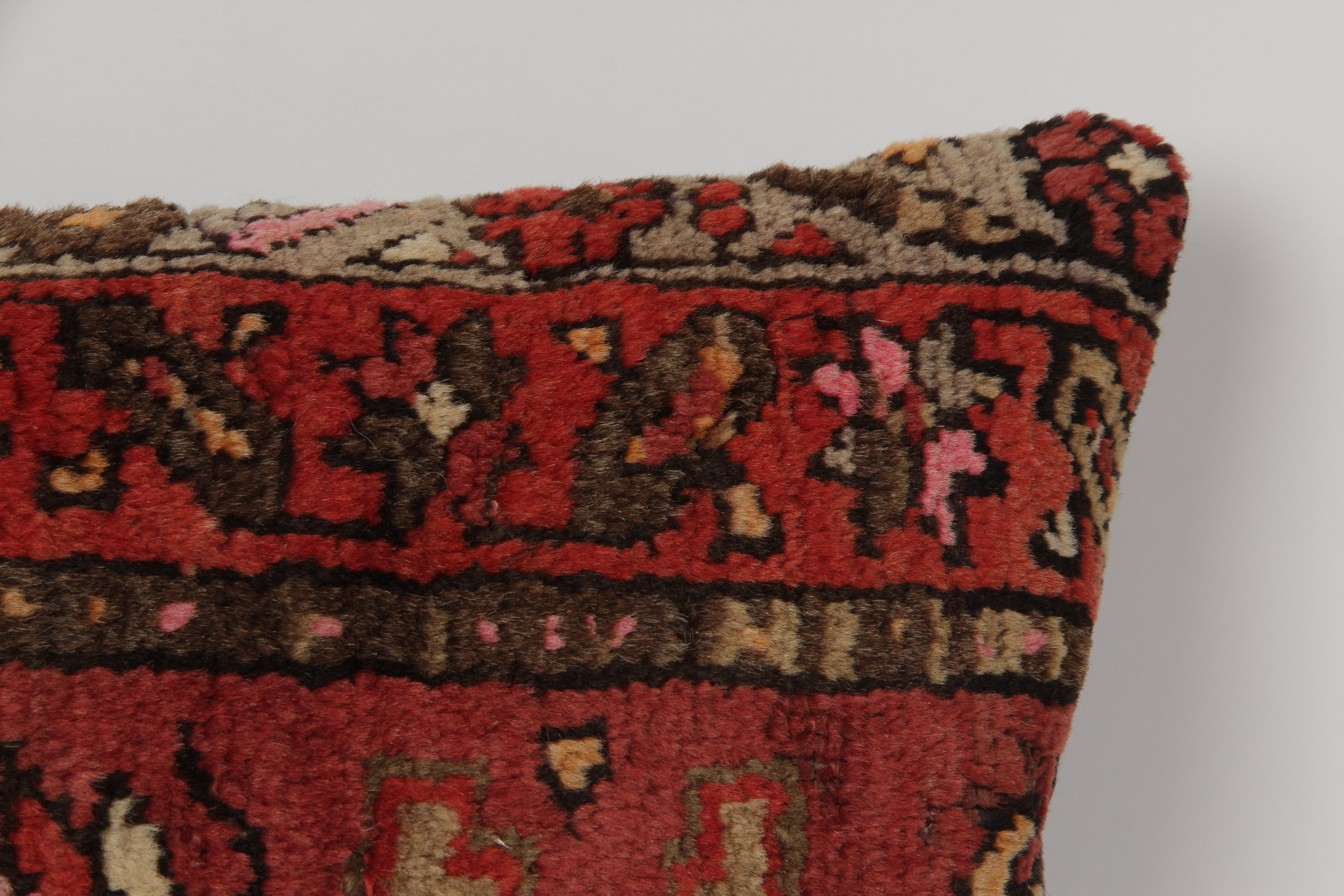 Hand-Knotted Lesghi Carpet Throw Pillow