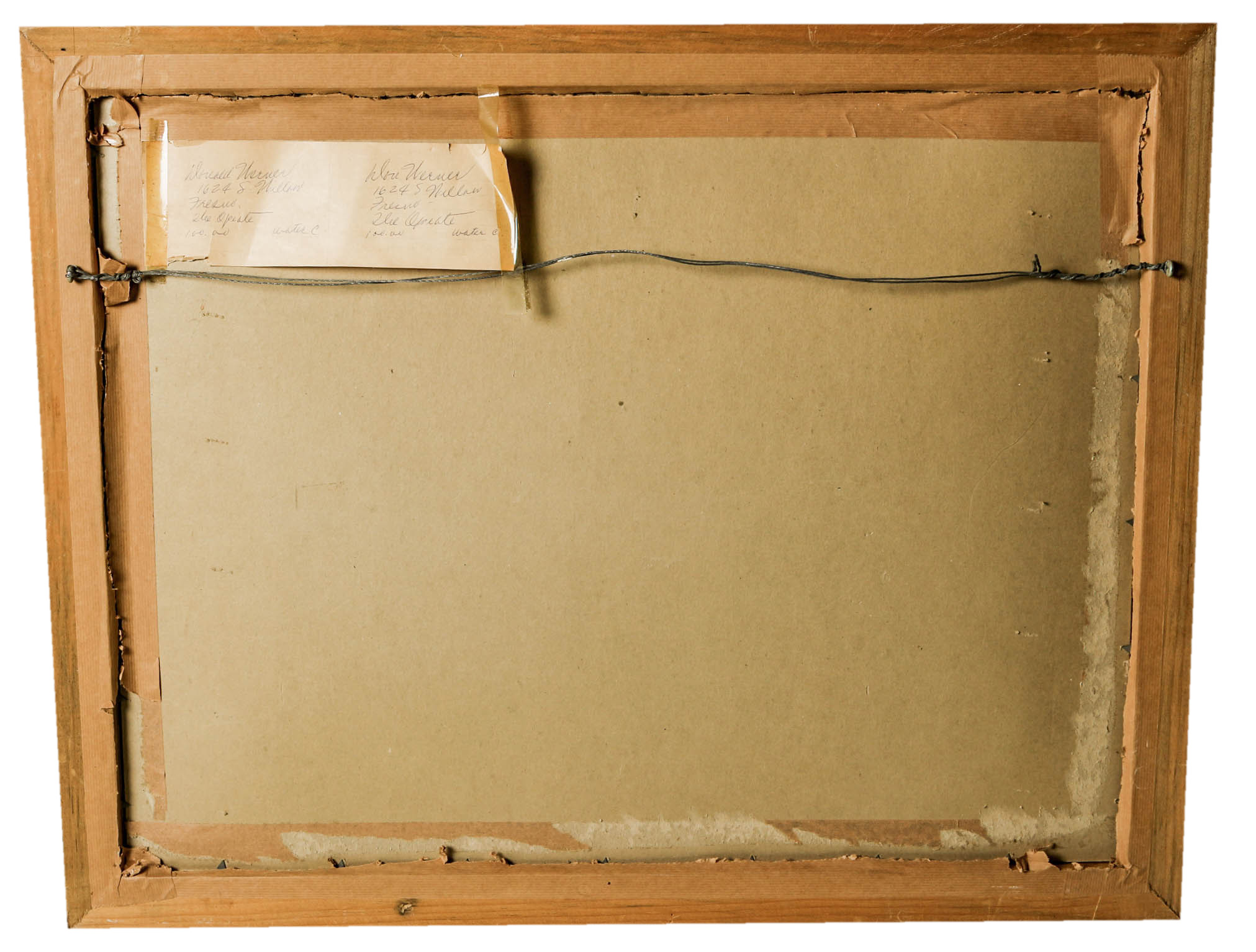 Don Werner Framed Watercolor and Ink on Linen