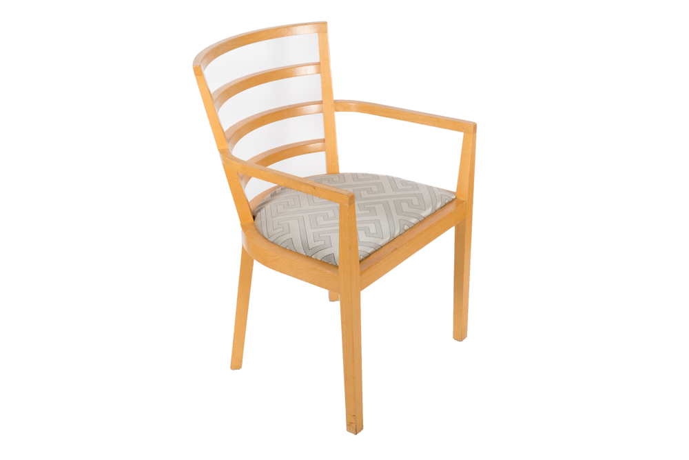 Pair of Modern Dining Chairs with Upholstered Seats