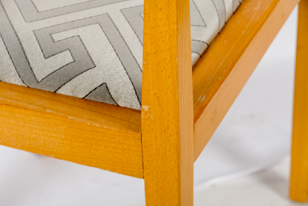 Pair of Modern Dining Chairs with Upholstered Seats