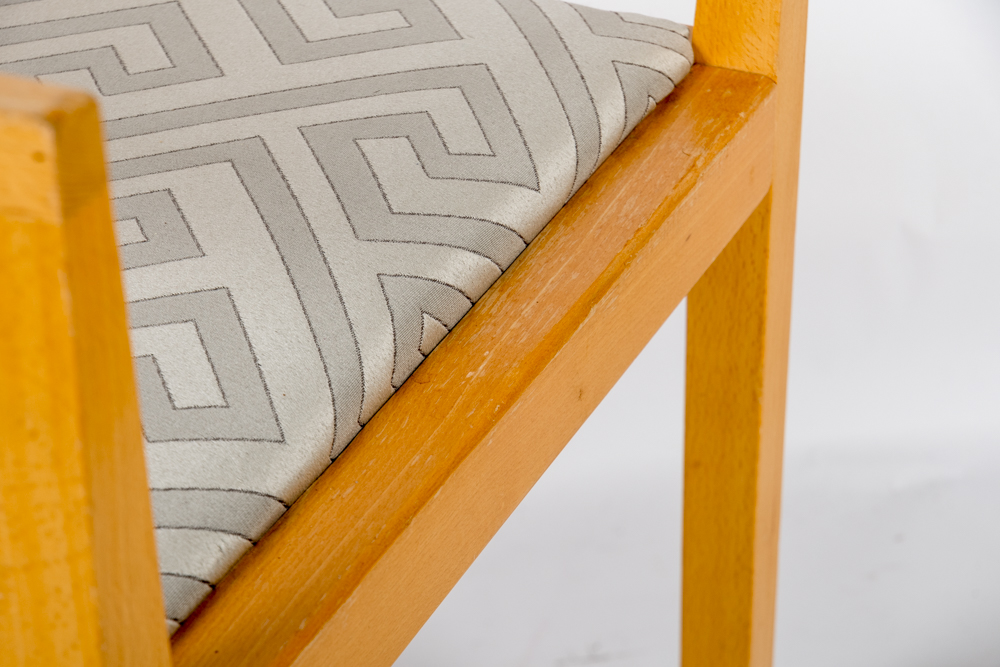 Pair of Modern Dining Chairs with Upholstered Seats