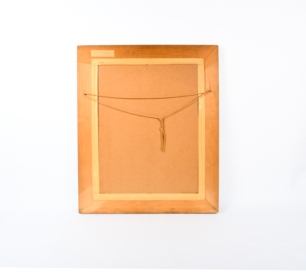 Vintage Framed Oil Painting Portrait of Gay Ribbons by Nicola Veronica