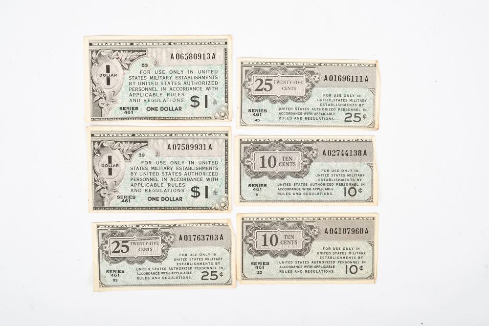 Collection of Vintage World War II US Military Currency