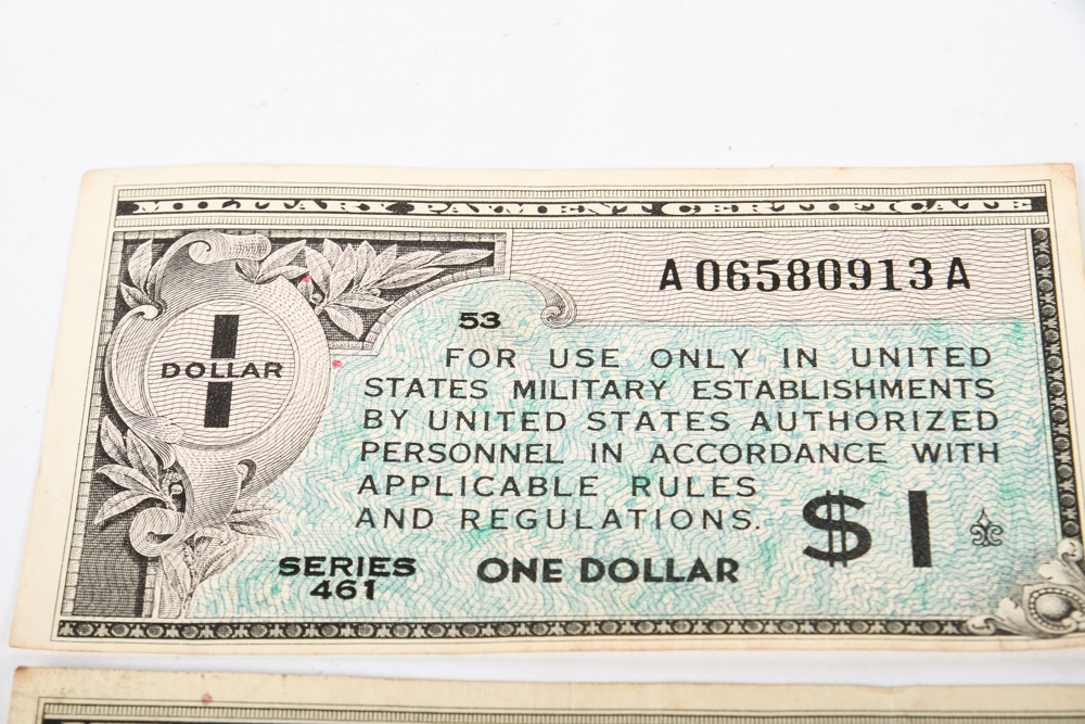 Collection of Vintage World War II US Military Currency