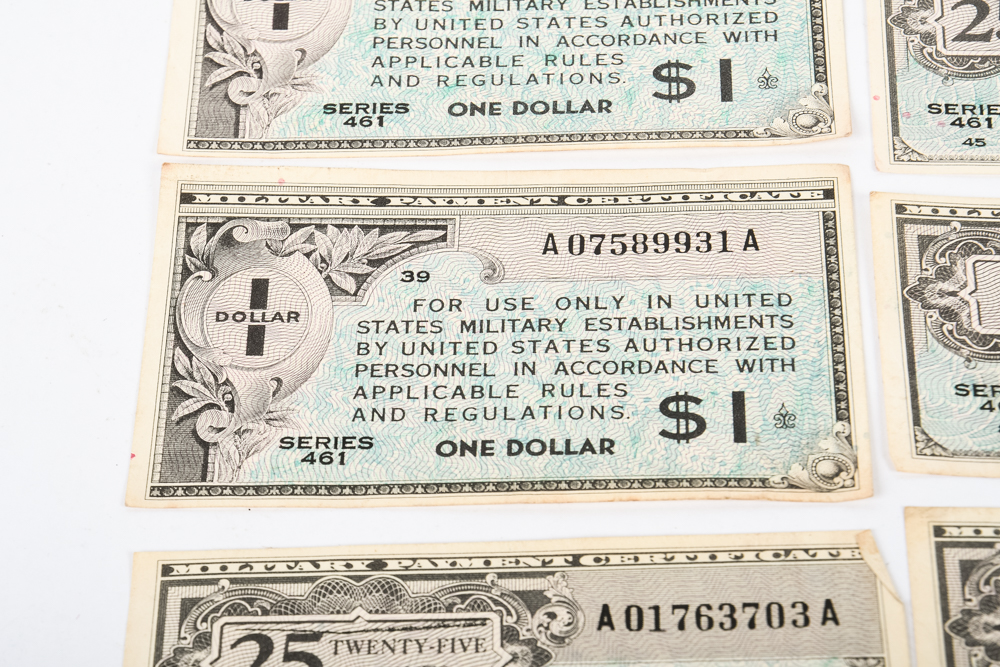 Collection of Vintage World War II US Military Currency