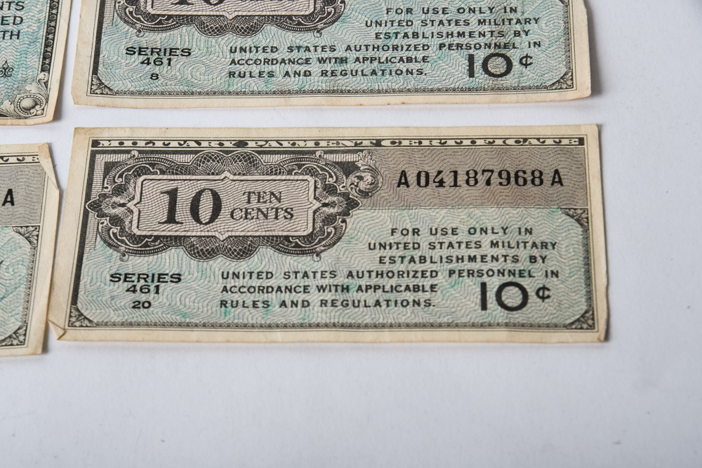Collection of Vintage World War II US Military Currency