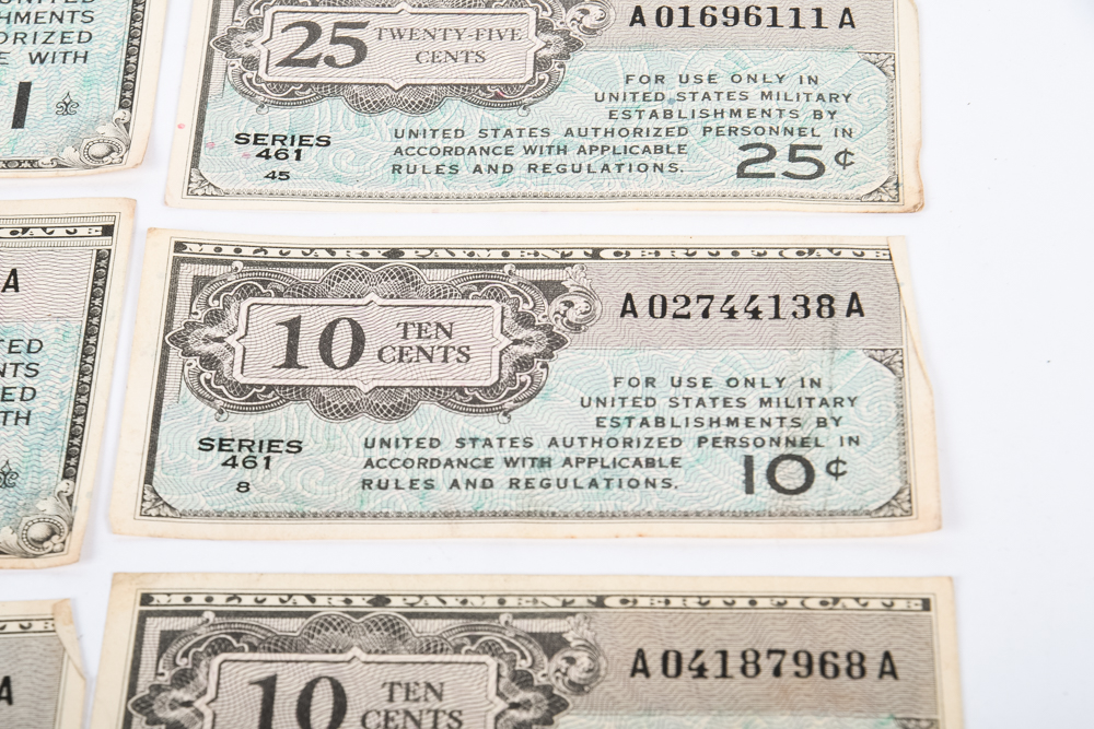 Collection of Vintage World War II US Military Currency